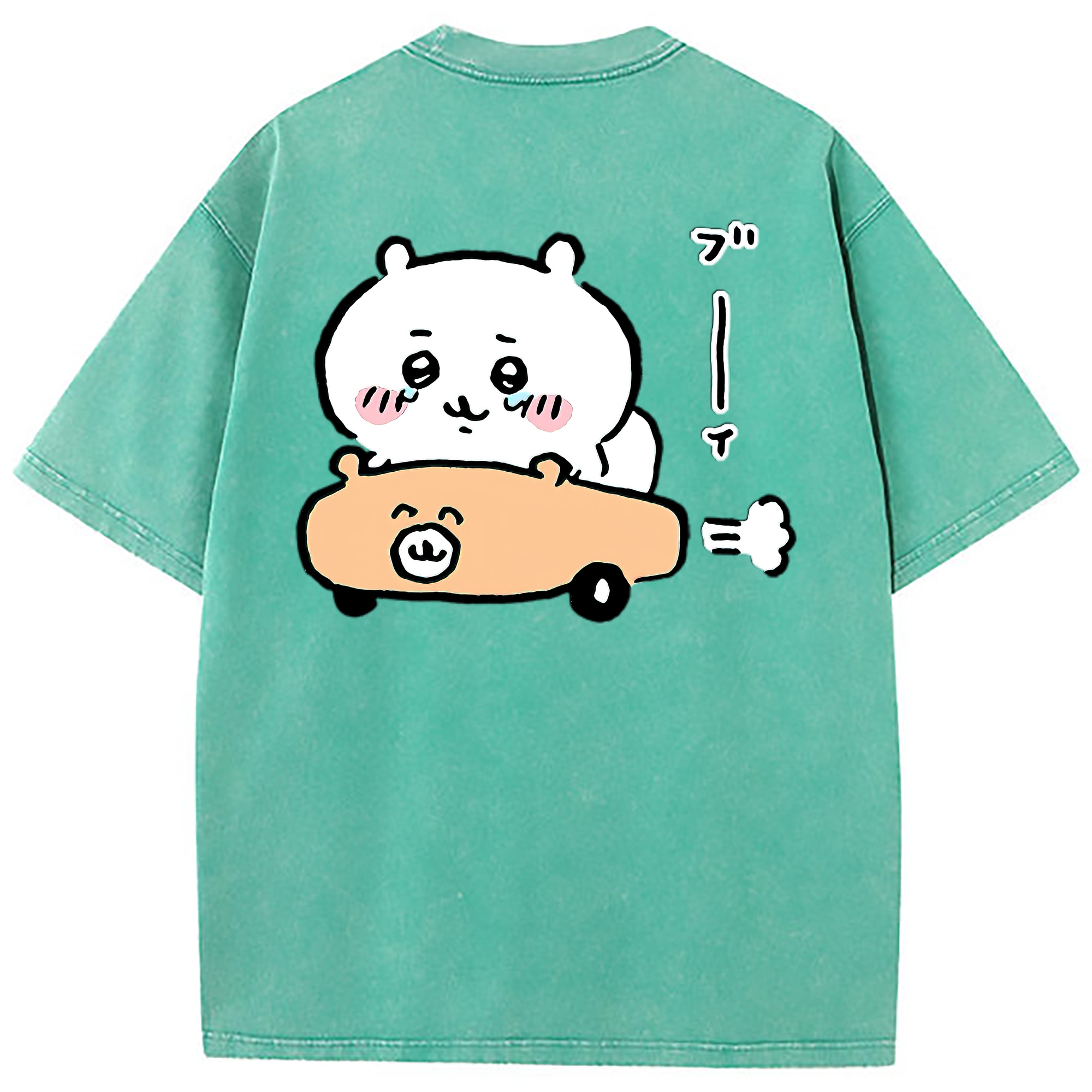 （画像用） ちいかわ ちいかわ Chii-kawa chiikawa 綿100% ヴィンテージ風 半袖Tシャツ（背面プリント）